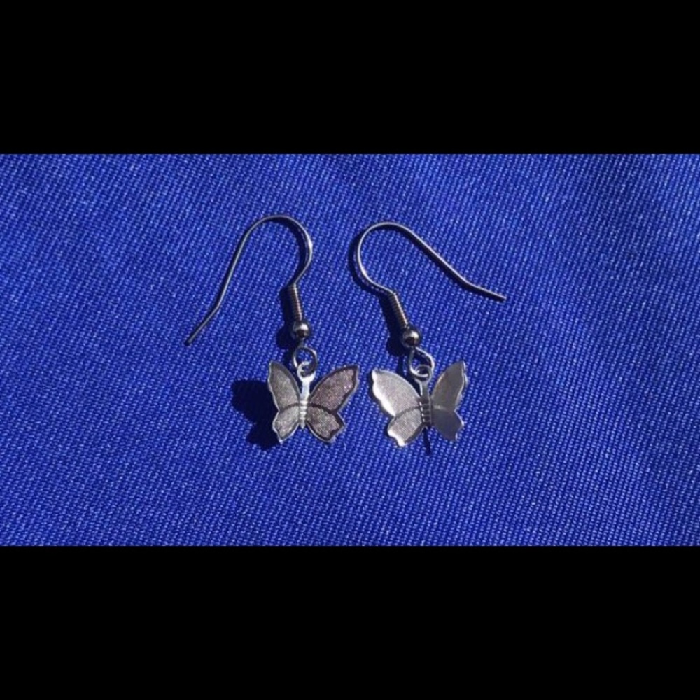 Silver butterfly earrings 🦋